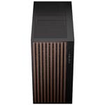Krux skříň Palum / ATX / 2x120 mm fan / 2xUSB 2.0 / USB-C / dřevěné elementy / temperované sklo / černá