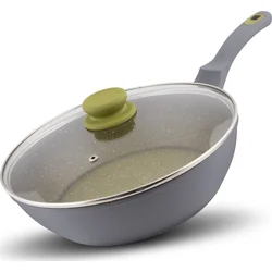 Lamart LT1196 WOK pánev s poklicí OLIVE, 28 cm