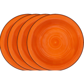 Lamart LT9063 4-dielna sada hlbokých tanierov HAPPY, oranžová