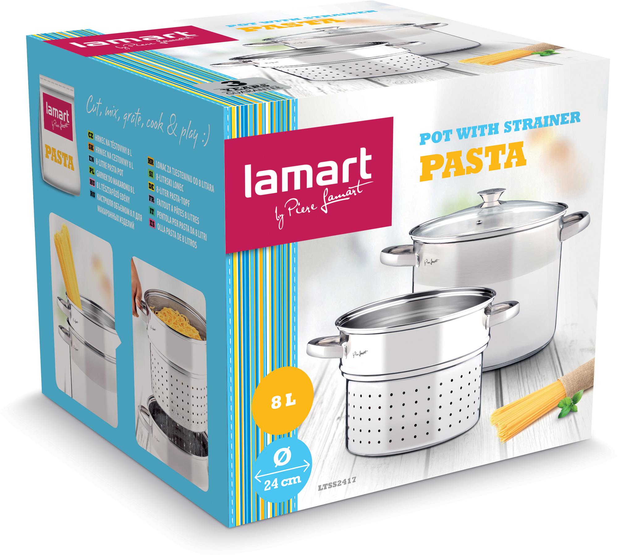 Lamart LTSS2417 Nerezový hrniec na cestoviny PASTA, 8 l