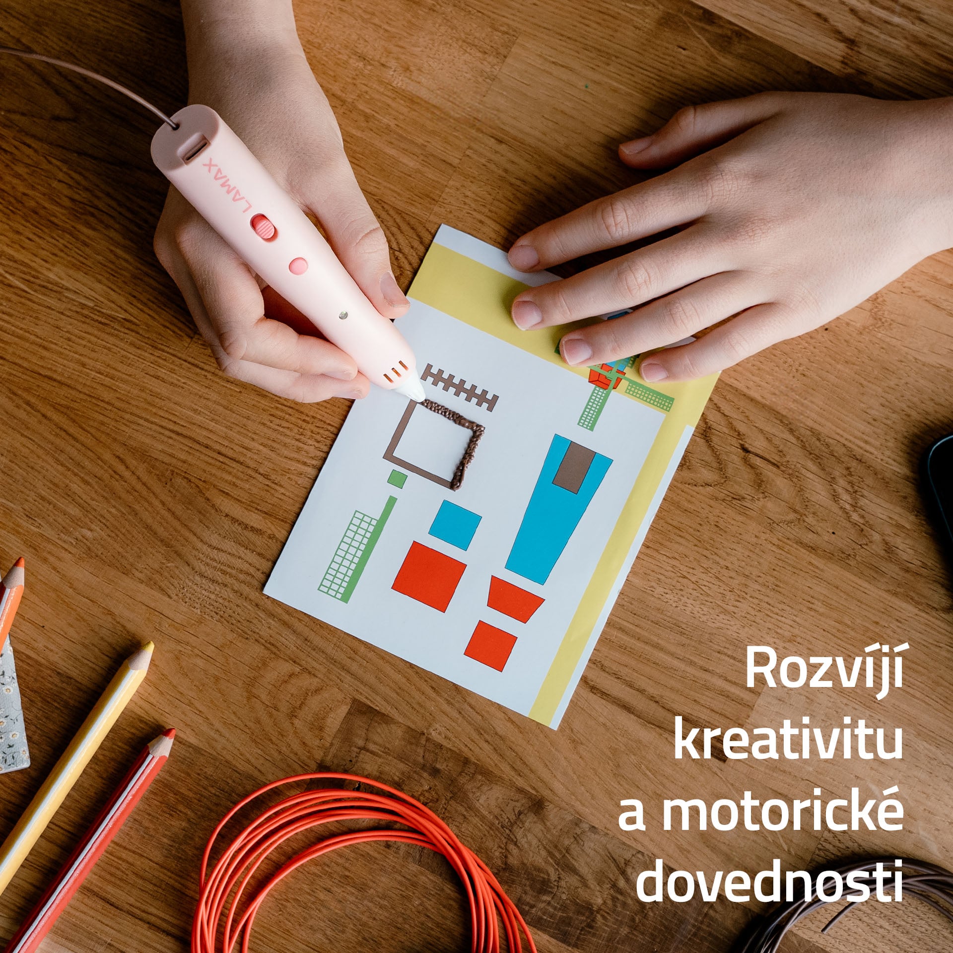 LAMAX ArtKid 3D pink + 37 metrů náplně + kreativní šablony