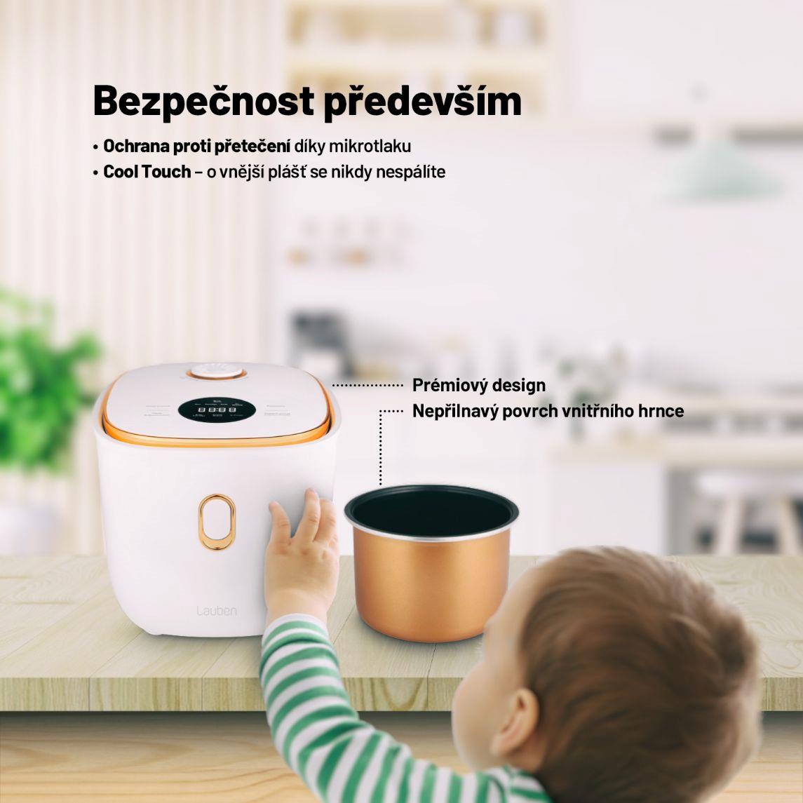 Lauben Multifunction Rice Cooker 1200WR Rose Gold Edition - rýžovar