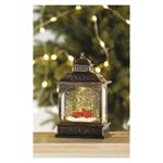 LED dekorácia - vianočný lampáš s autom, 21 cm, 3x AA, vnútorný, teplá biela, časovač