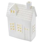 LED keramický domeček, 18 cm, 1x CR2032, vnitřní, teplá bílá, časovač
