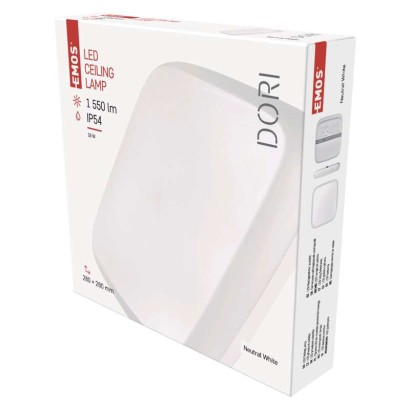 LED přisazené svítidlo DORI, čtvercové bílé 18W neut.b.,IP54