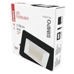 LED reflektor SIMPO 30W, čierny, neutrálna biela