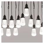 LED světelný řetěz – 16x párty žárovky čiré, 7,6 m, venkovní i vnitřní, teplá bílá