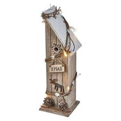 LED vánoční domek dřevěný, 30cm, 2xAA, teplá bílá, časovač 1534208300 - Žárovky