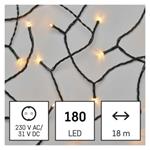 LED vánoční řetěz, 18 m, venkovní i vnitřní, vintage, časovač