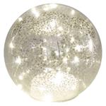 LED vánoční skleněná koule – zlatá, 15 cm, 3x AA, vnitřní, teplá bílá, časovač