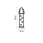 LED vánoční strom dřevěný, 48 cm, 2x AA, vnitřní, teplá bílá, časovač
