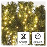 LED vianočná reťaz - ježko, 12 m, vnútorná a vonkajšia, teplá biela, časovač