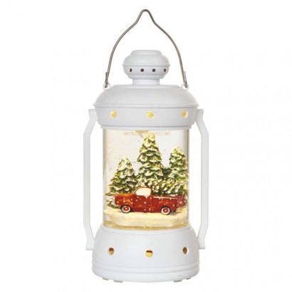 LED vianočný lampáš, 19,5 cm, 3x AA, vnútorný, teplá biela, časovač