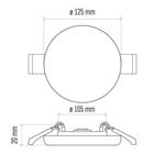 LED vstavané svietidlo VIXXO, okrúhle, biele, 10W neutr. b., IP65