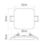LED vstavané svietidlo VIXXO, štvorcové, biele, 10 W, IP65