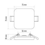 LED vstavané svietidlo VIXXO, štvorcové, biele, 6W neutr. b., IP65