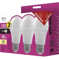 LED žárovka Classic A60 9W E27 teplá bílá - 3Ks v balení