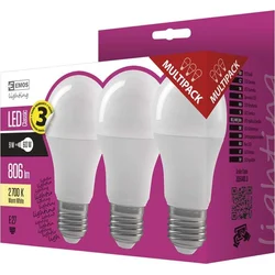 LED žiarovka Classic A60 9W E27 teplá biela - 3Ks v balení