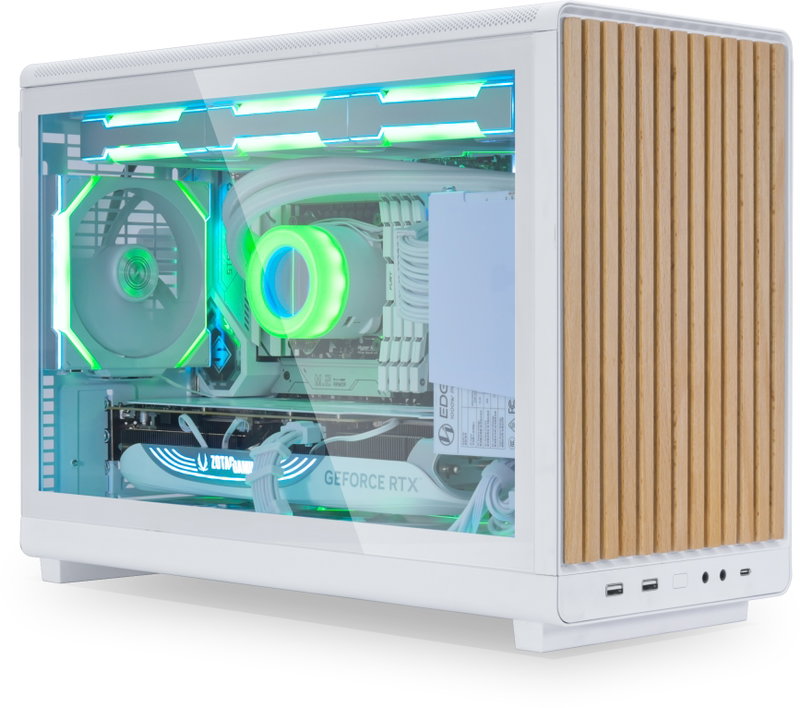Lian Li A3-mATX Wood Edition, bílá