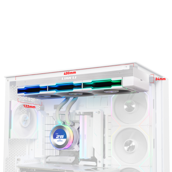 Lian Li HydroShift II LCD-C 360CL ARGB, bílá