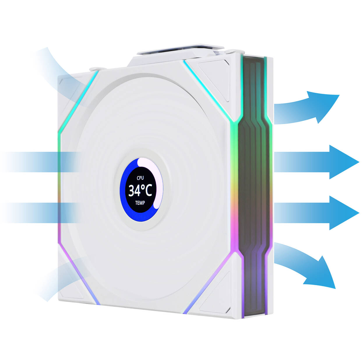 Lian Li UNI FAN TL Wireless LCD 120mm, bílá