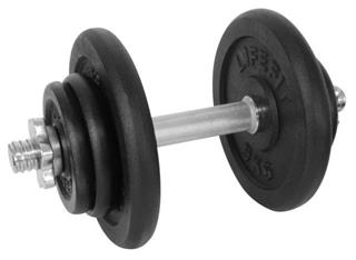 LifeFit Činka nakládací jednoruční 17 kg, 30mm tyč/6x kotouč