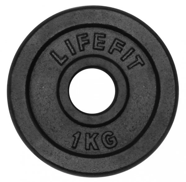LifeFit Disc 1,0 kg, kovový, pre 30 mm tyč