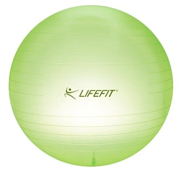 LifeFit Transparent 65 cm, svetlozelená gymnastická lopta