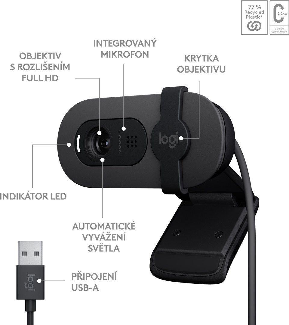 Logitech Brio 100, Graphite