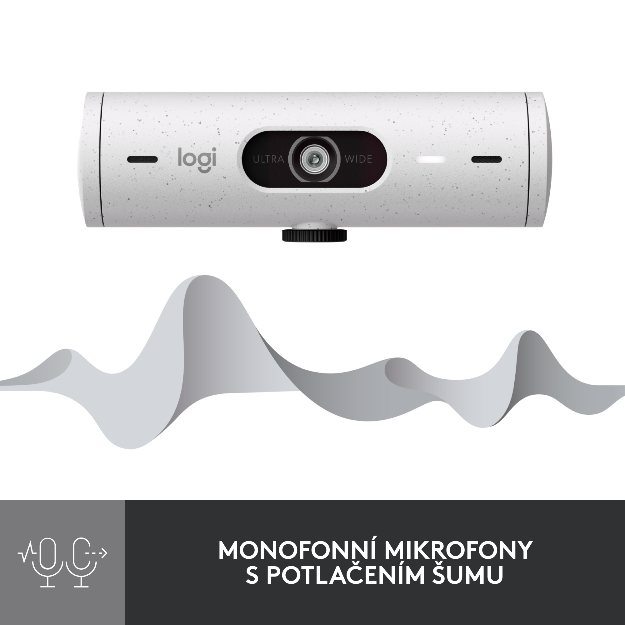Logitech BRIO 500, Full HD webcam, off-white