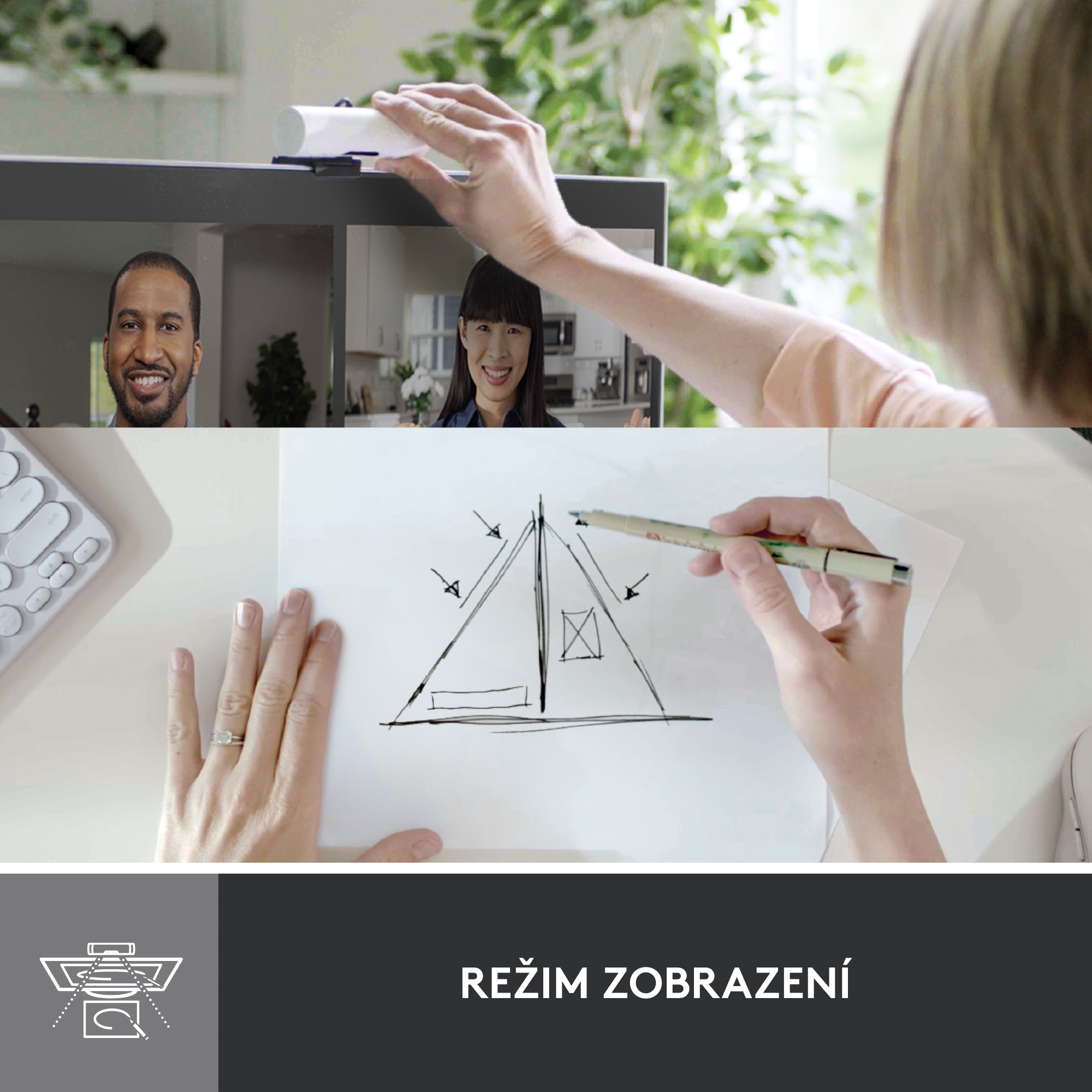 Logitech BRIO 500, webová kamera s rozlíšením Full HD, biela
