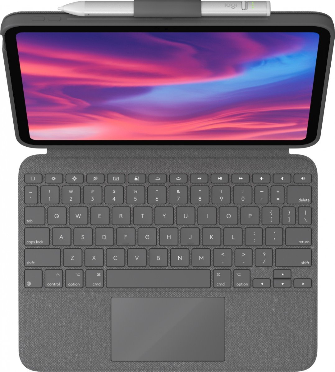 Logitech Combo Touch QWERTY US INTL, sivá