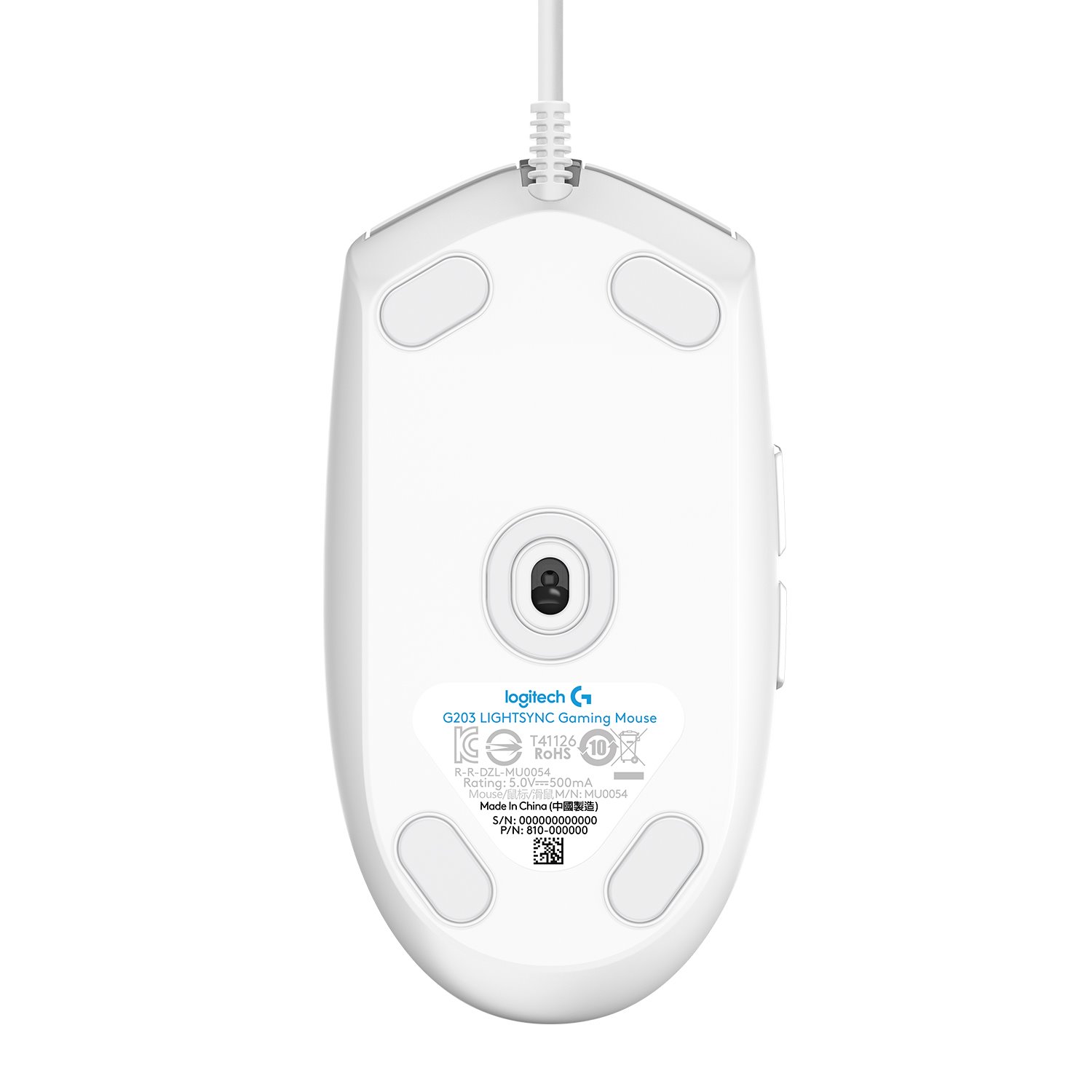 Logitech G203 Lightsync, biela