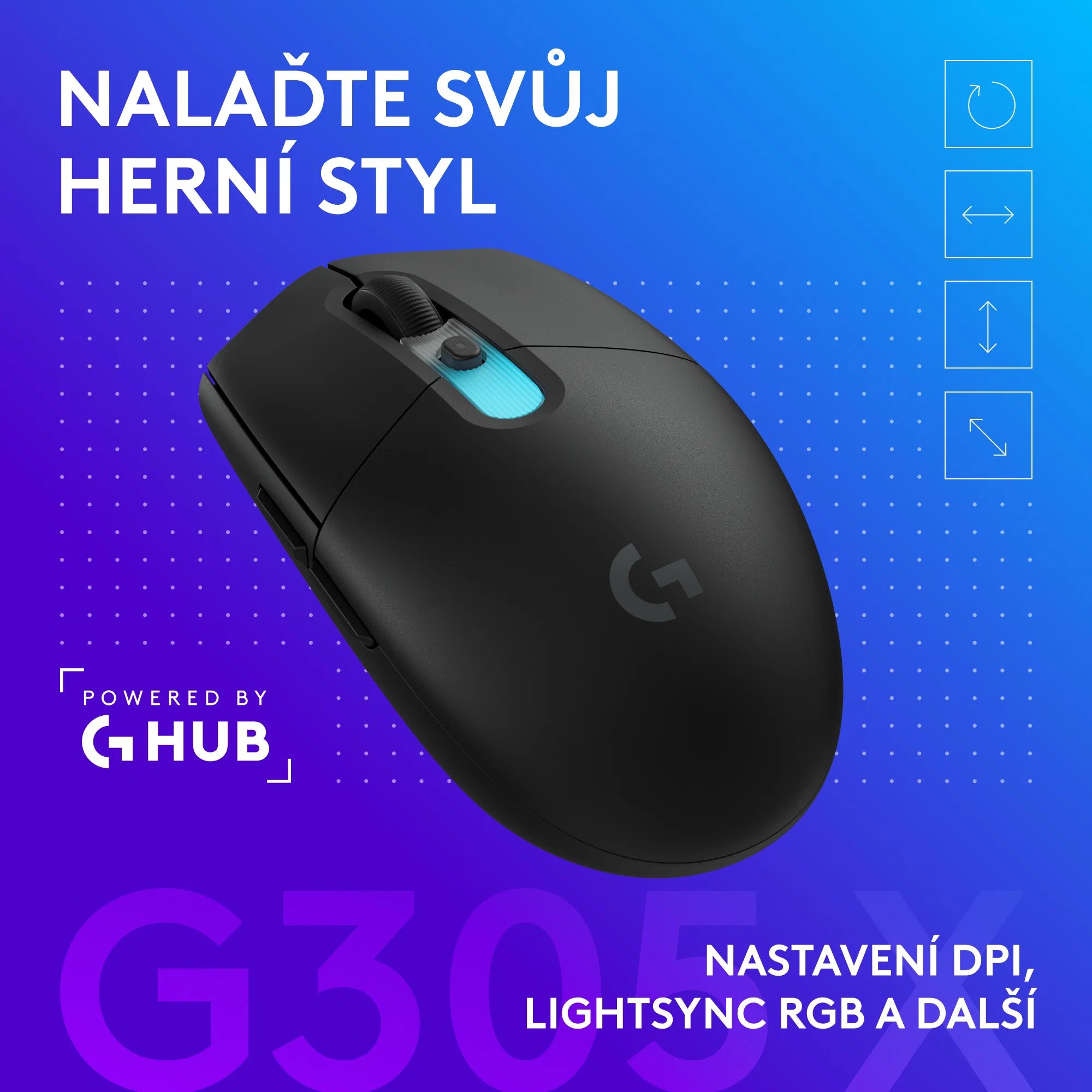 Logitech G305 X SUPERLIGHT, černá