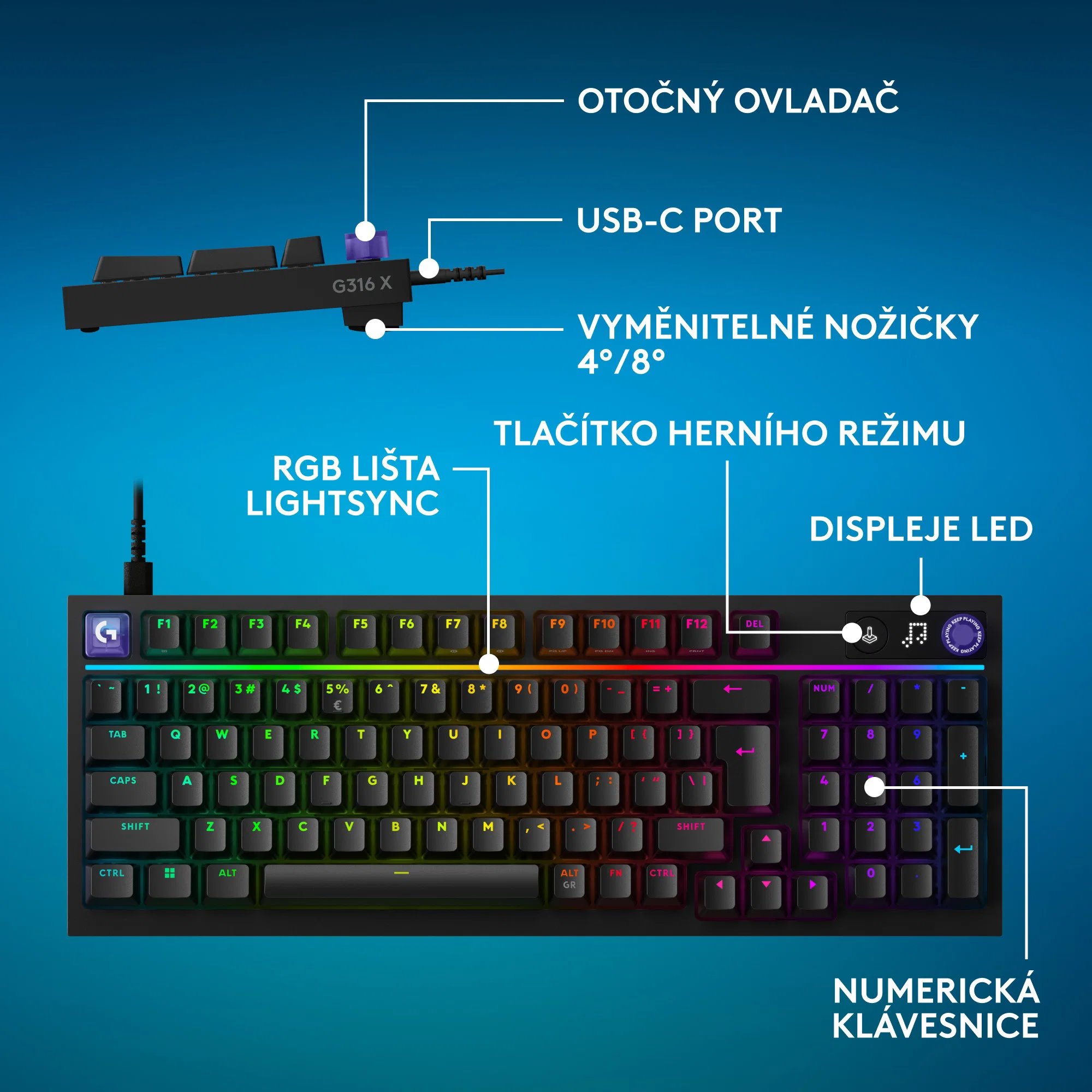Logitech G316 X 98 CZ, čierna