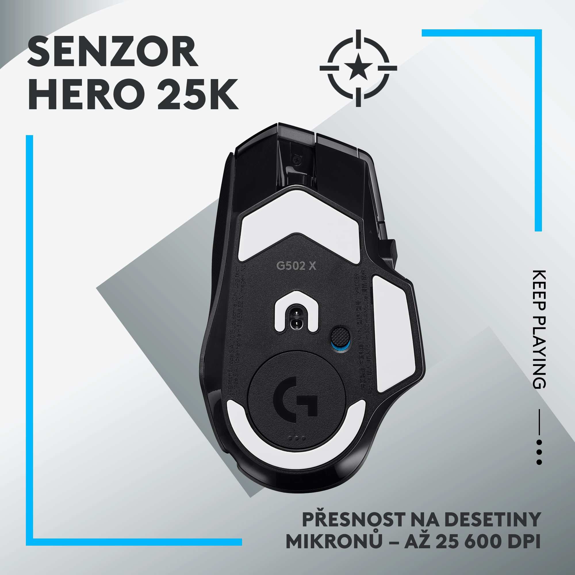 Logitech G502 X LIGHTSPEED Wireless Gaming Mouse, černá