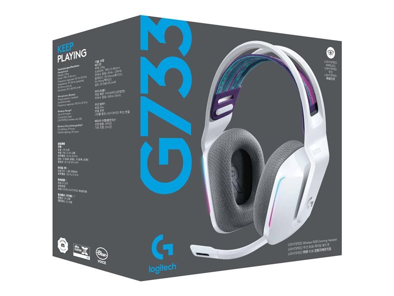 Logitech G733 LIGHTSPEED RGB Gaming-Headset - bílý