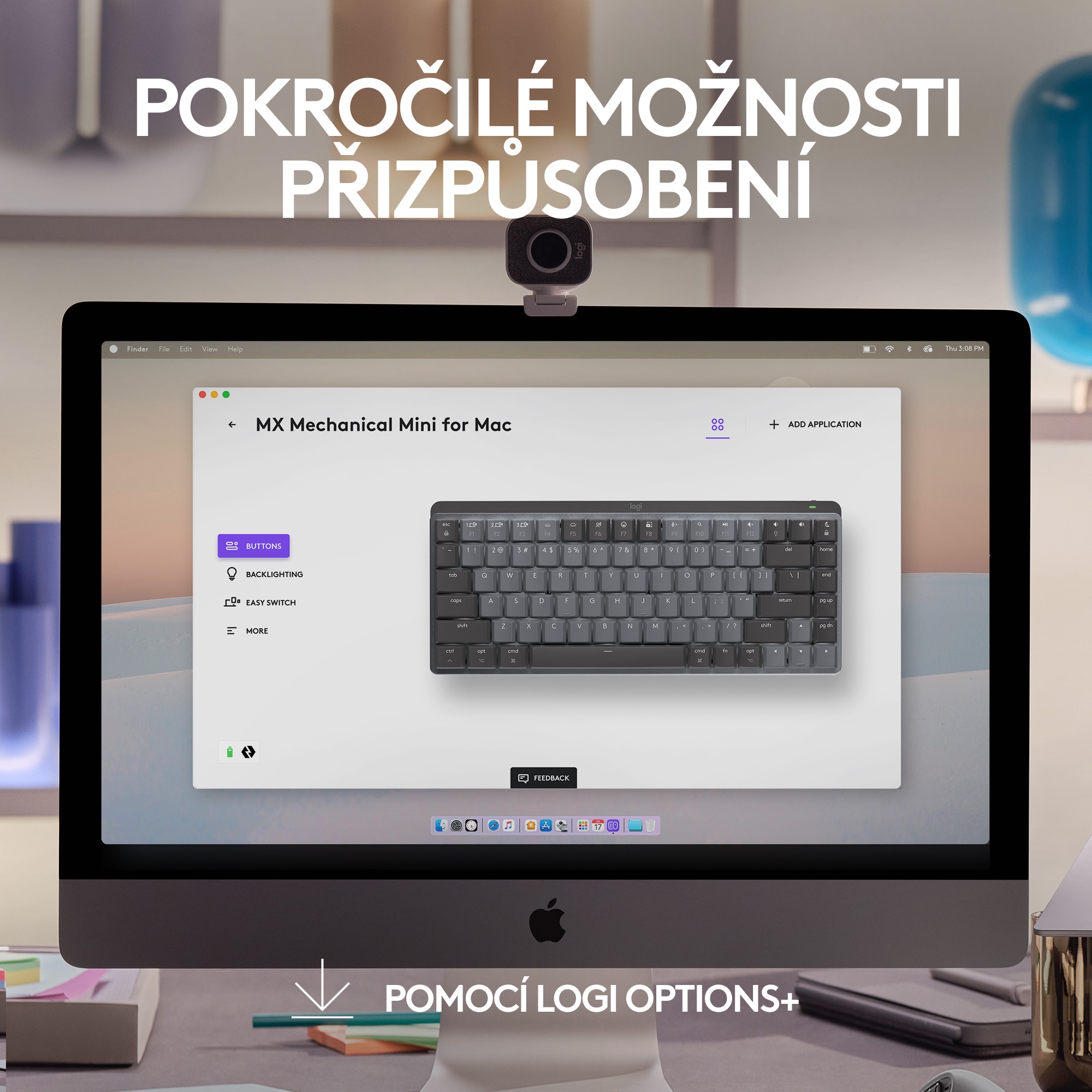Logitech MX Mechanical Mini pre Mac Minimalist, vesmírne sivá, CZ