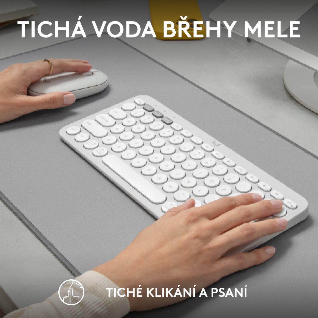 Logitech Pebble 2 Combo, bezdrôtová klávesnica a myš, biela