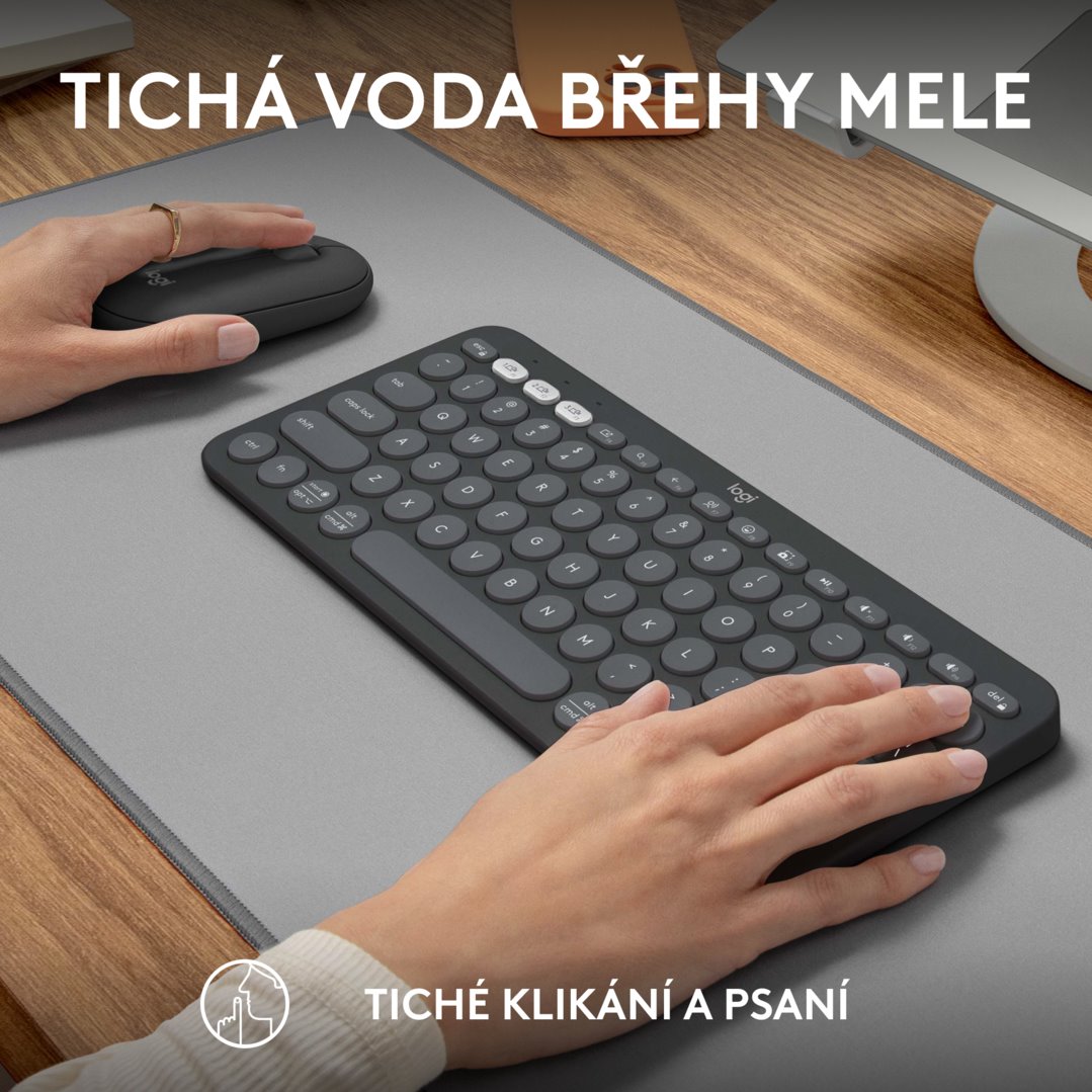 Logitech Pebble 2 Combo, bezdrôtová klávesnica a myš, grafitová