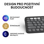 Logitech Pebble Keys 2 K380s, US, bezdrátová klávesnice, grafitová