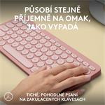Logitech Pebble Keys 2 K380s, US, bezdrátová klávesnice, růžová