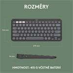 Logitech Pebble Keys 2 K380s, US, bezdrôtová klávesnica, grafitová