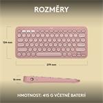 Logitech Pebble Keys 2 K380s, US, bezdrôtová klávesnica, ružová