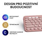 Logitech Pebble Keys 2 K380s, US, bezdrôtová klávesnica, ružová