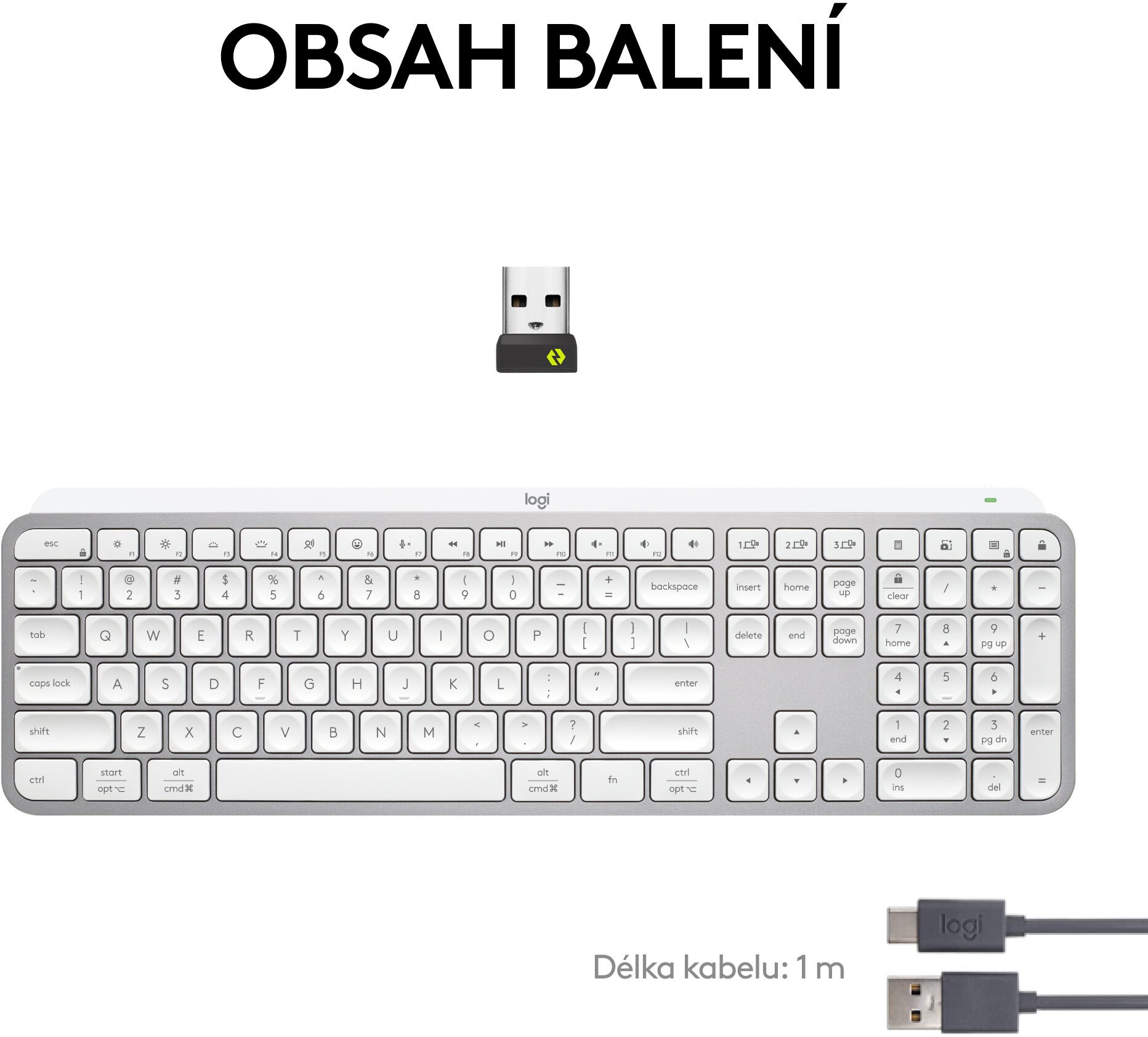 Logitech Wireless MX Keys S, US, INTL, Wireless, Pale Grey, Bolt