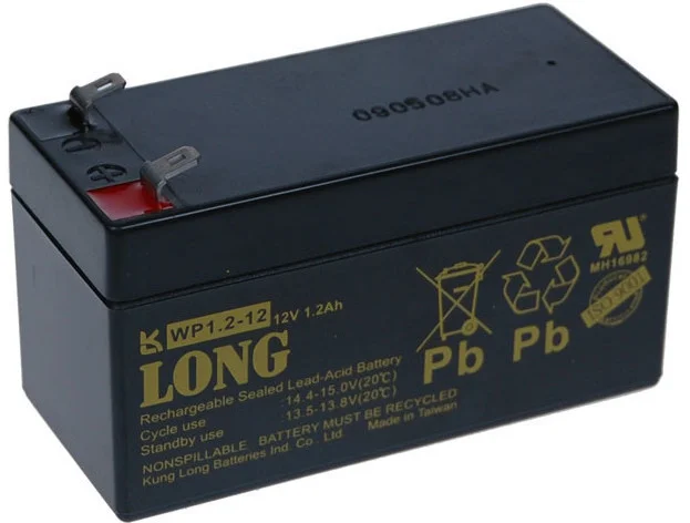 Long 12V 1,2Ah olověný akumulátor F1 (WP1.2-12)