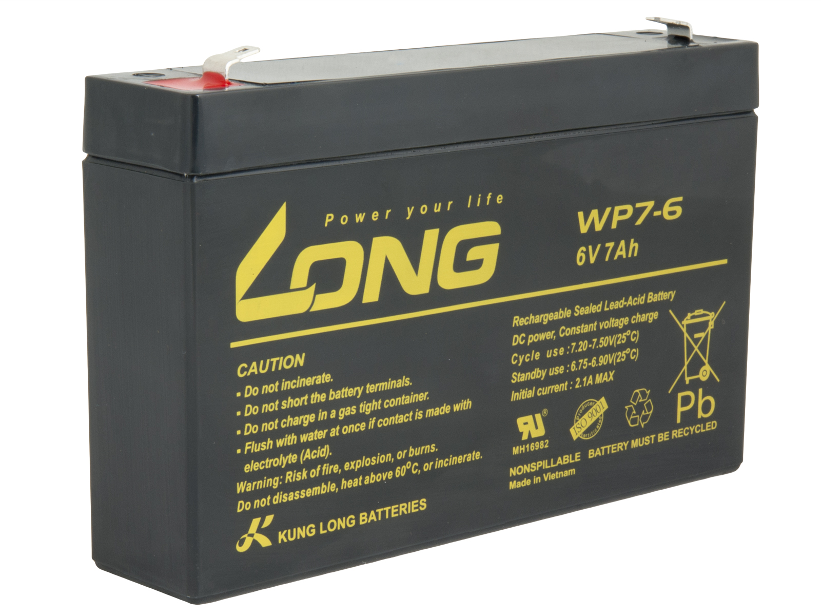 LONG batéria 6V 7Ah F1 (WP7-6)