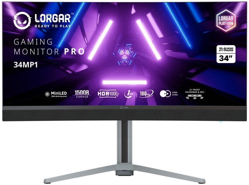 LORGAR 34 – herný zakrivený monitor, miniLED
