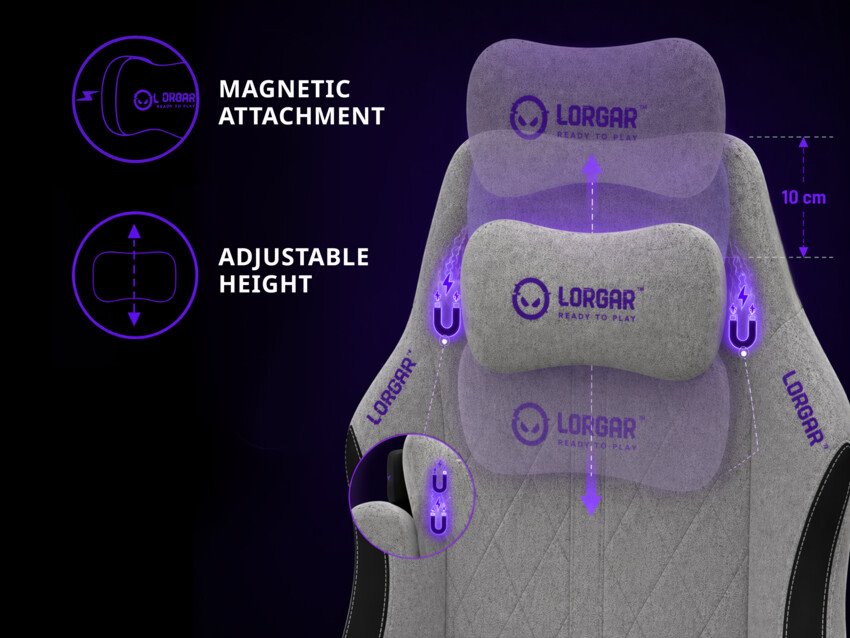 LORGAR CHA41, Ergonomic Gaming Chair Advanced, Černá/bílá